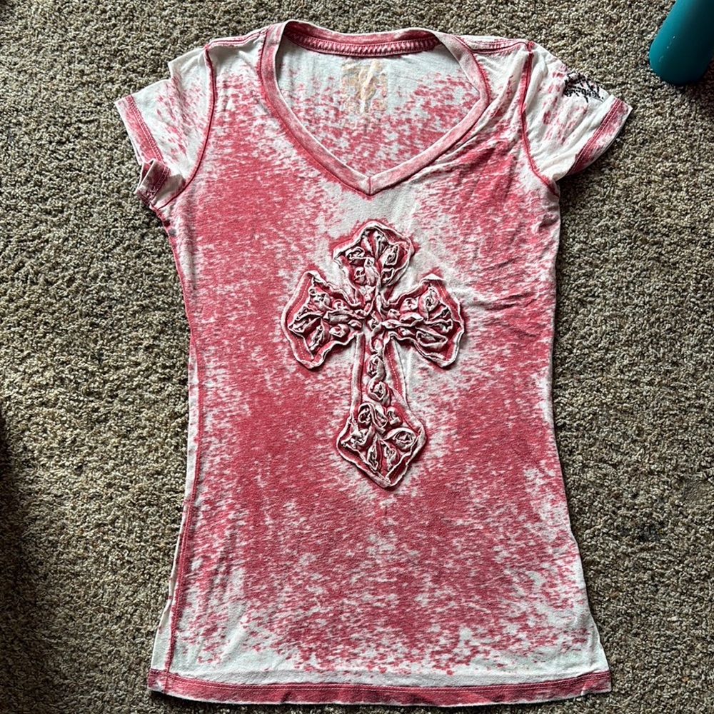 Women's Pink Cross Graphic Tee